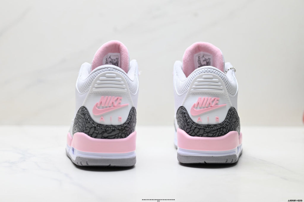 Air Jordan 3 Retro White Grey Pink Sneakers